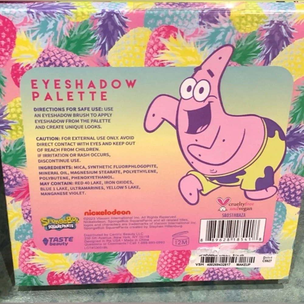 Nickelodeon Spongebob Squarepants 12quad tropics‎ themed eyeshadow palette new